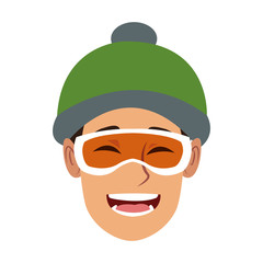 character man face happy smile cartoon vector illustration