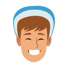 character man face happy smile cartoon vector illustration