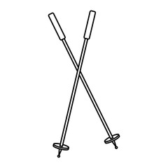 sky sticks winter sport accessory elements vector illustration