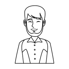 portrait man mustache smiling character person vector illustration