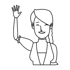 portrait happy swiss woman waving hand vector illustration
