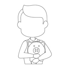 man holding a money box icon