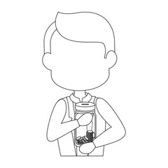 man holding a money box icon