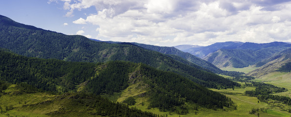 Naklejka na ściany i meble Panorama of the Altai Mountains
