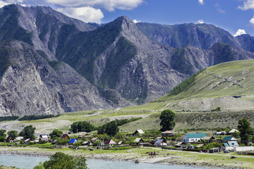 Fototapeta na wymiar Mountain range of the Altai Mountains