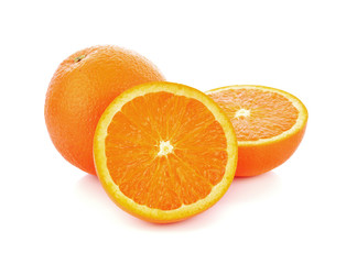 orange fruit slice isolated on white background