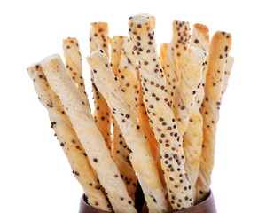 pretzel sticks isolated on white background