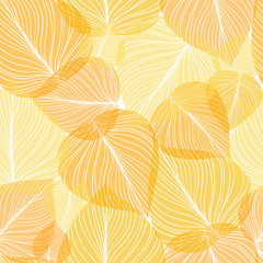 Fototapeta na wymiar Seamless leaf background, vector illustration.