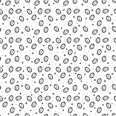 Graphic coffee beans. Vector seamless pattern. Coloring book page design