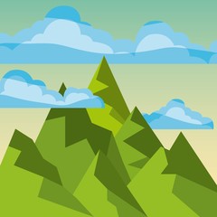 Cool relaxing landscape icon vector illustration design graphic