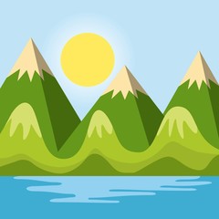 Warm relaxing landscape icon vector illustration design graphic