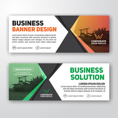 Modern corporate banner background design for letterhead, document header, web banner. Vector illustration