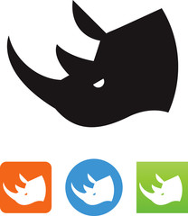 Rhino Head Icon - Illustration