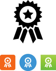 Ribbon With Star Icon - Illustration