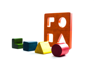 wooden blocks shape sorter toy - 167635586