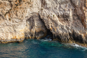 Fototapeta premium Blue Grotto limestone cliff, majestic nature landmark of Malta island