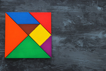 image of retro tangram puzzle