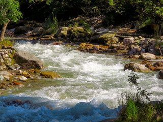 Fototapeta na wymiar Mountain river in Almaty