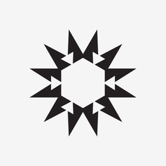 Hexagon Arrows Circle Vector Logo Design Template. Vector Corporate Icon.