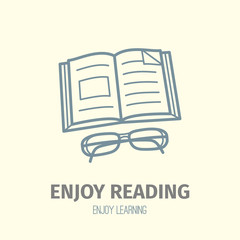 Thin lined book icon.