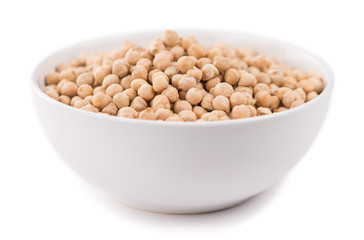 Portion of Chickpeas isolated on white