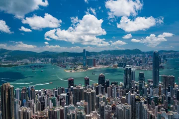 Foto auf Acrylglas Blick vom Victoria Peak, Hongkong tagsüber © hit1912