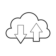 cloud computing with arrows vector illustration design