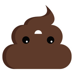 Upside-down face stinky poop shit emoji flat icon