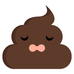 Weary Face stinky poop shit emoji flat icon