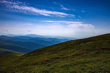 Background landscape with Ukrainian Carpathian Mountains in the Pylypets