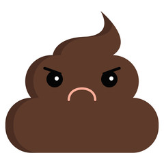 Angry Face stinky poop shit emoji flat icon