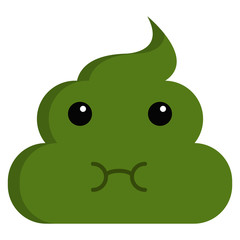 Nauseated Face stinky poop shit emoji flat icon