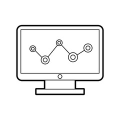 computer desktop with statistics vector illustration design