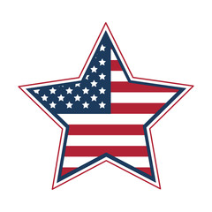 star badge with flag united states usa icon image vector illustration design 