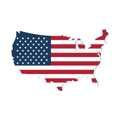 country outline flag united states usa icon image vector illustration design 