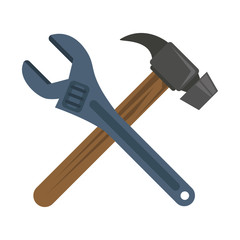 wrench and hammer tools icon image vector illustration design 