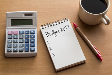 list iof budget 2017- conceptual image
