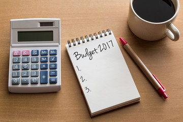 list iof budget 2017- conceptual image