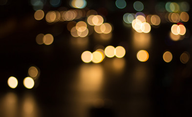 Fototapeta premium Blur image of car light and traffic in the city for abstract background
