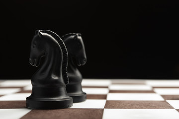 Chess knight on the chessboard © dimasobko