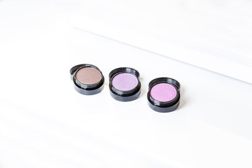 Make-up eye shadows. View from above.