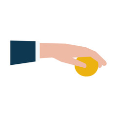 hand holding coin money icon image vector illustration design 