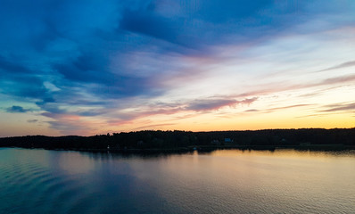 Fototapeta na wymiar sunset at the archipelago of sweden
