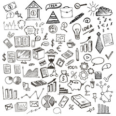 Hand drawn business symbols
