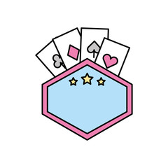 label with poker cards vector illustration design