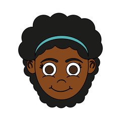 girl dark skin happy child icon image vector illustration design 