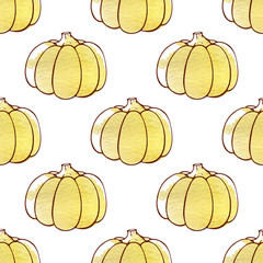 Autumn pattern with pumpkins