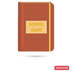 School diary color flat icon for web and mobile design