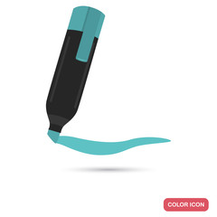 Blue marker color flat icon for web and mobile design