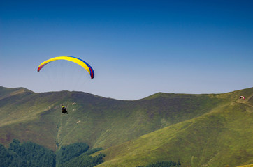 Background landscape with Ukrainian Carpathian Mountains in the Pylypets